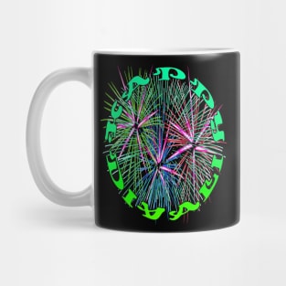 Happy Diwali Light Up The World With Fireworks Teal Green Mug